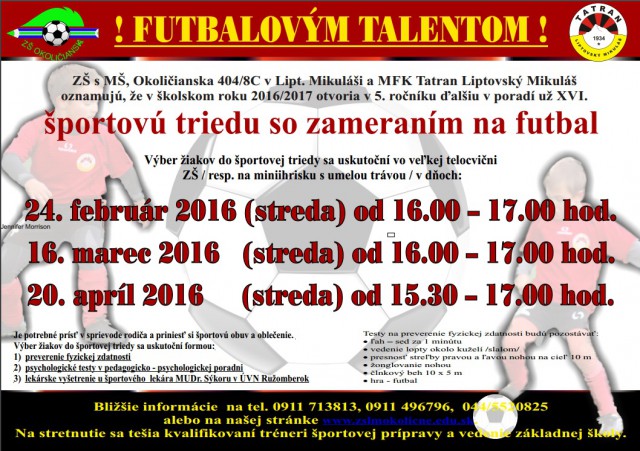 Staň sa aj ty futbalovým talentom