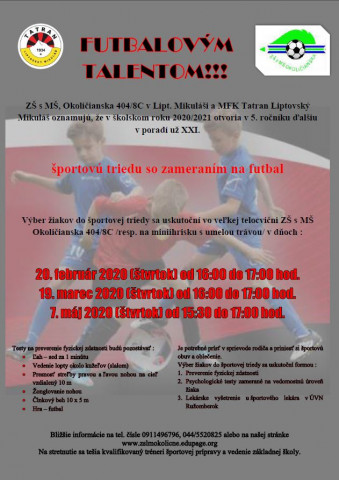 Staň sa futbalovým talentom 