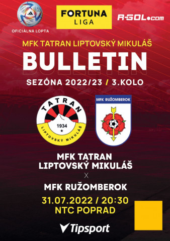 Bulletin zo zápasu 3. kola proti Ružomberku