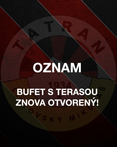 OZNAM: BUFET ZNOVA OTVORENÝ