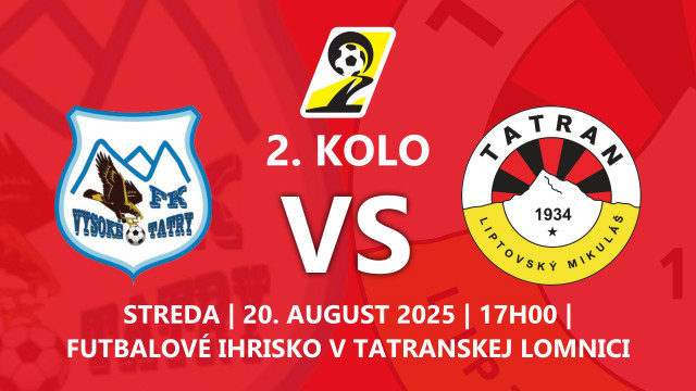 V DRUHOM KOLE SLOVNAFT CUPU VONKU PROTI FK VYSOKÉ TATRY