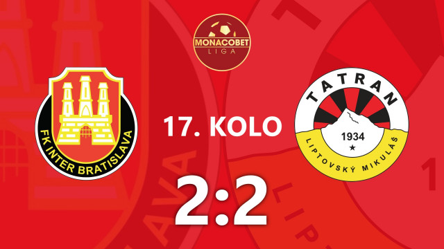 VONKAJŠIA REMÍZA PROTI INTERU BRATISLAVA