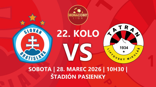 V DVADSIATOM DRUHOM KOLE VONKU PROTI SLOVANU BRATISLAVA B