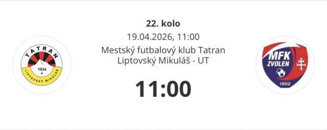 DÔLEŽITÝ ZÁPAS NAŠEJ U19 PROTI ZVOLENU